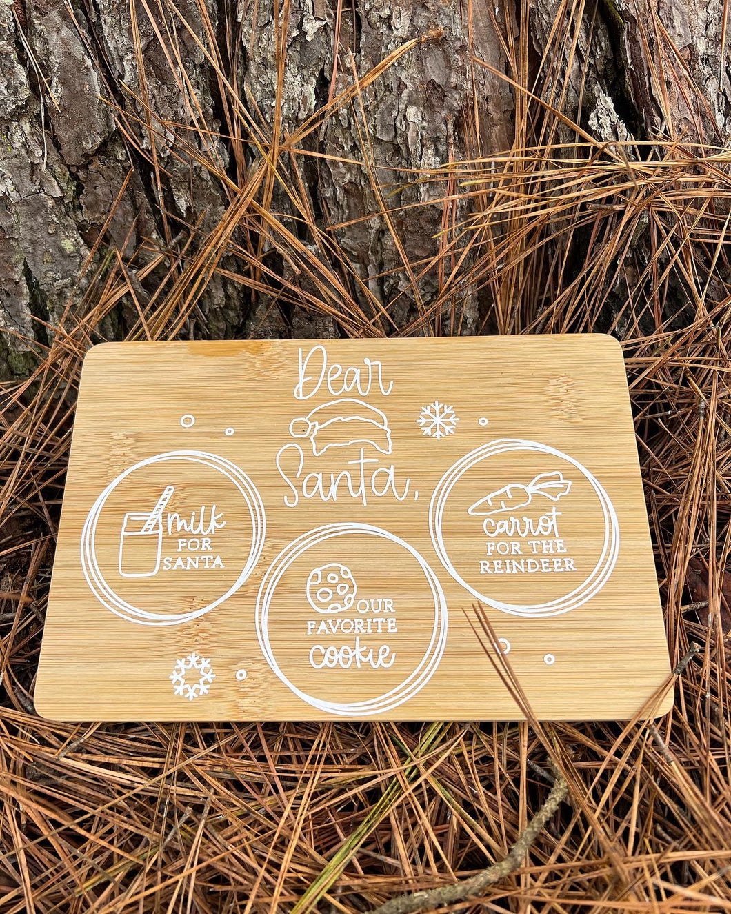 Wooden Santa treat tray